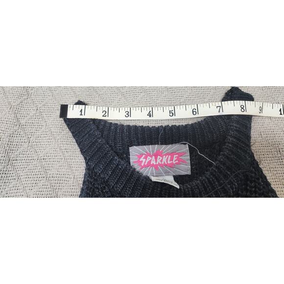 Sparkle Vintage Sleeveless Rib Knit Sweater Tank Top Women's Size Medium 90s - Picture 3 of 7